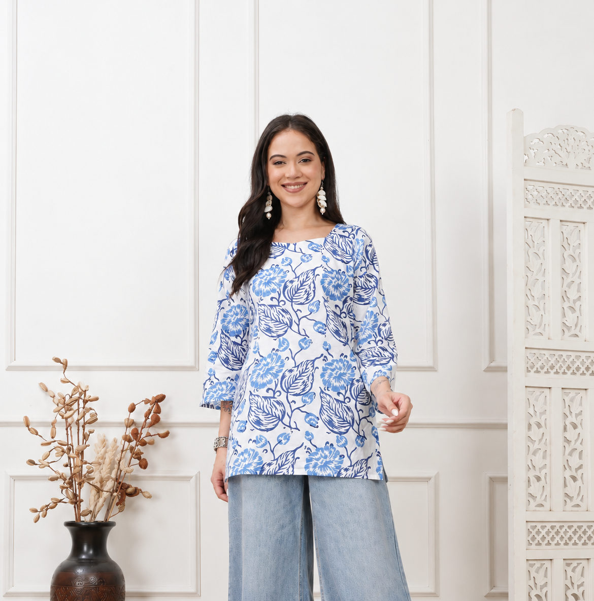 Extended headspace - mustard kurti front