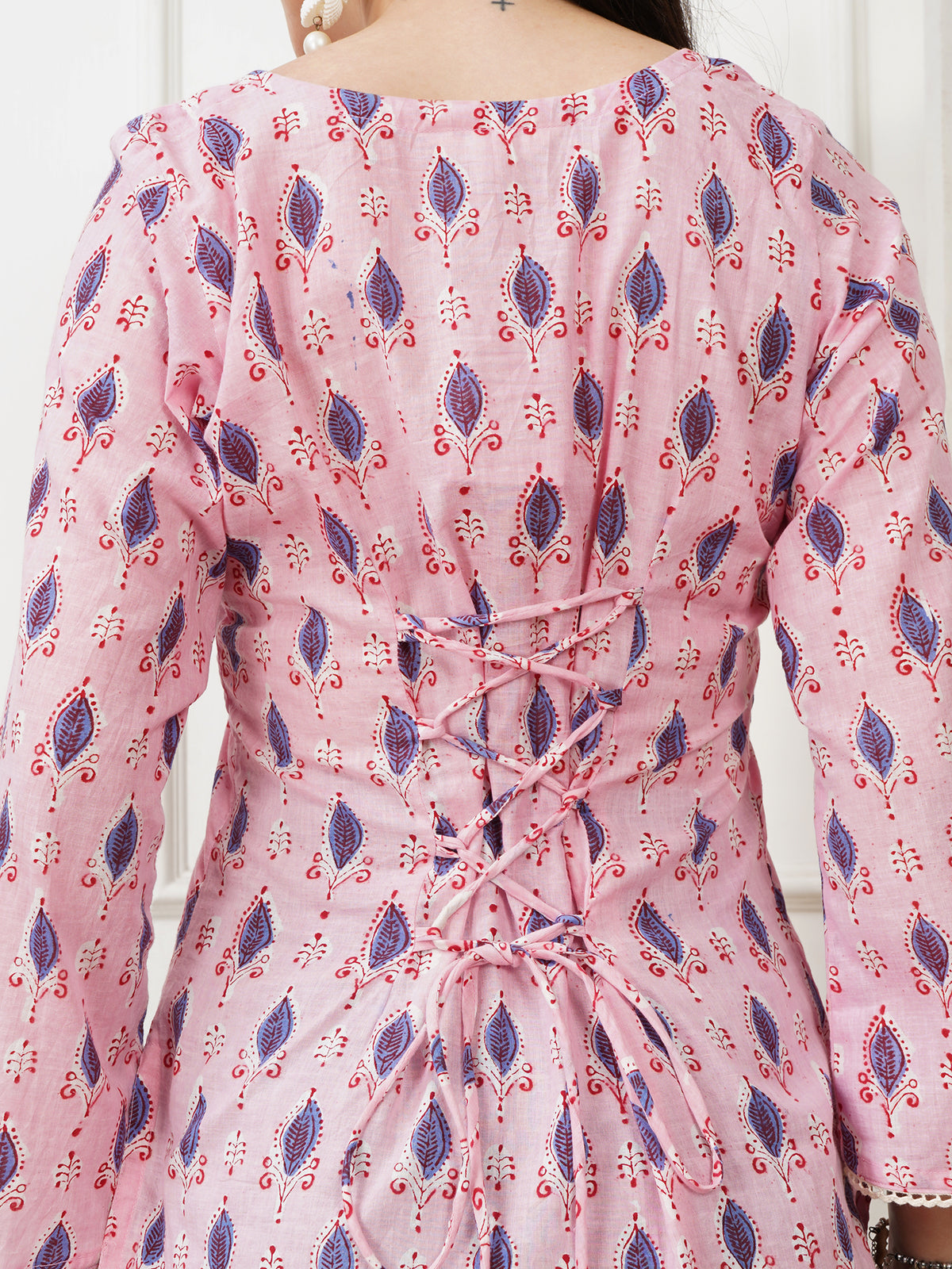 Zara Pink Handblock Short Kurti
