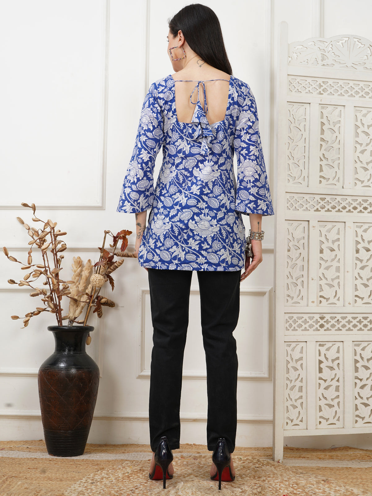 Neel Bagh Handblock Printed Short Kurti