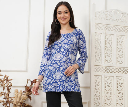 Neel Bagh Handblock Printed Short Kurti