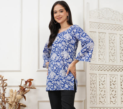 Neel Bagh Handblock Printed Short Kurti
