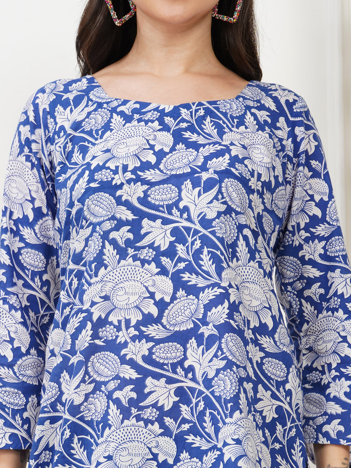Neel Bagh Handblock Printed Short Kurti