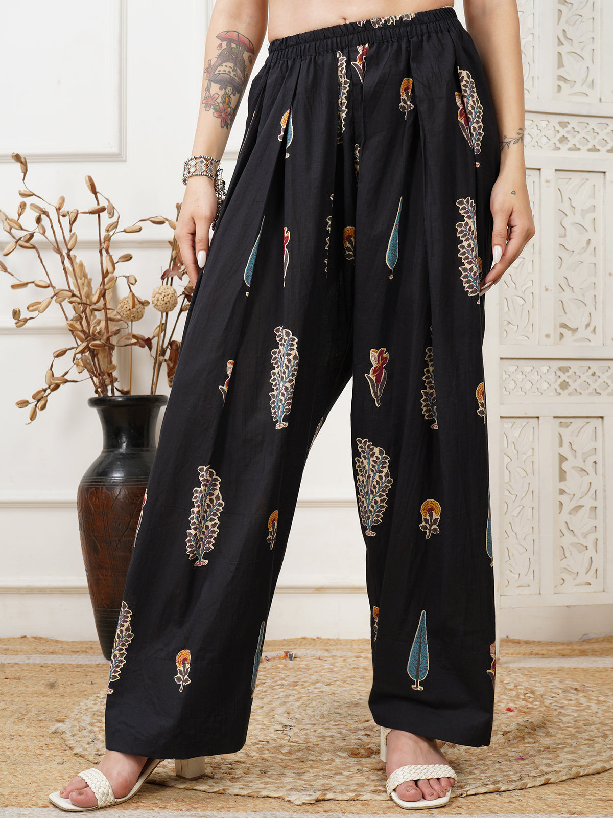 Noor Black Handblock Farshi Co-ord Set